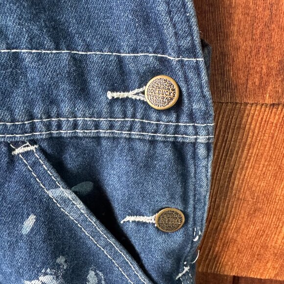 Vintage Sears Roebucks Blue Denim Paint splattered Overalls up to 37 inch waist - Picture 5 of 10